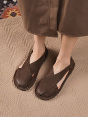 Women Summer Leather Handmade Retro Shoes