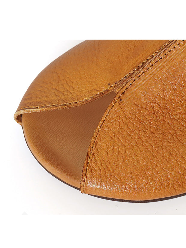 Women Genuine Leather Solide Casual Soft Slippers