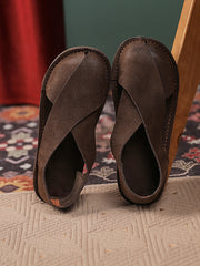 Women Summer Leather Handmade Retro Shoes