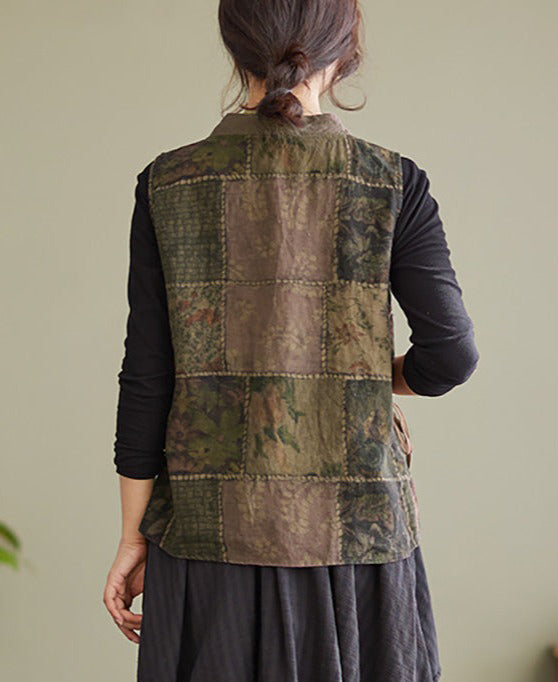 Sleeveless Spring Women Vintage String Loose Waistcoat