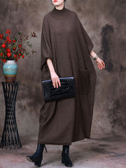 Women Wool Solid Loose Dress