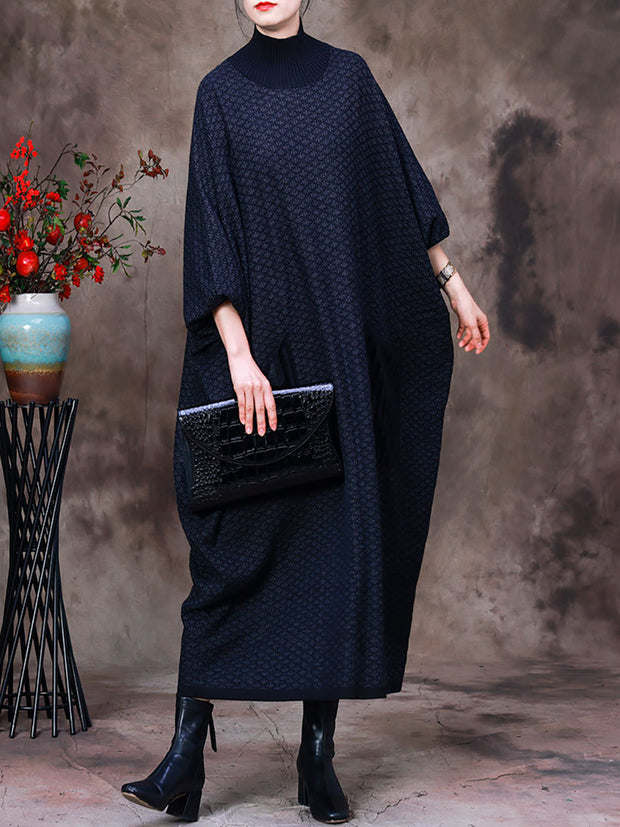 Women Wool Solid Loose Dress
