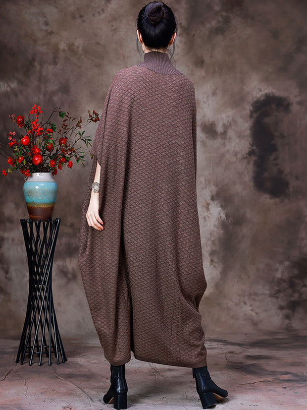 Women Wool Solid Loose Dress