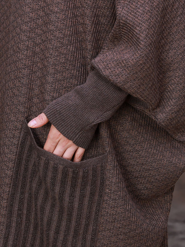 Women Wool Solid Loose Dress