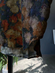 Plus Size Women Summer Vintage Floral Cardigan Linen Shirt