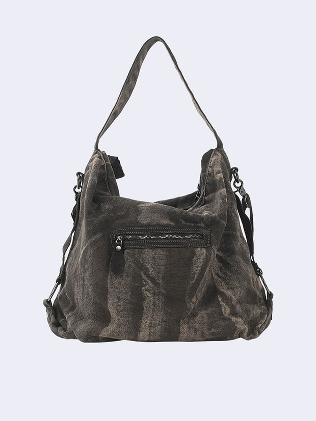 Casual Colorblock Canvas Large Capacity Crossbody Bag