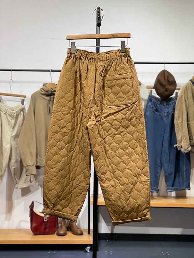 Women Winter Retro Rhomboid Cotton Harem Pants