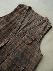 Women Retro Stripe Linen V-Neck Vest Coat