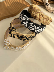 4 Pieces Women Vintage Flower Knit Hair Brand