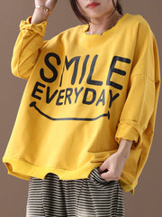 Plus Size - Handgefertigtes bedrucktes Sweatshirt aus 100 % Baumwolle