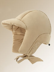 Women Solid Warm Windproof Down Hat