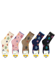 5 Pairs Women Cute Flower Winter Socks