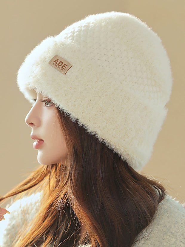 Women Winter Fleece Knitted Warm Hat