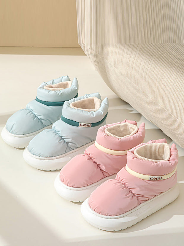Women Solid Winter Warm Down Shoes