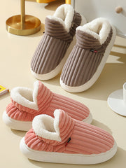Couple Solid Fleece Warm Winter Indoor Shoes