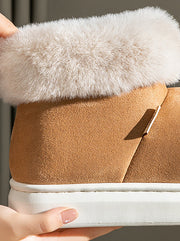 Women Winter Plush Spliced Solid Warm Shoes