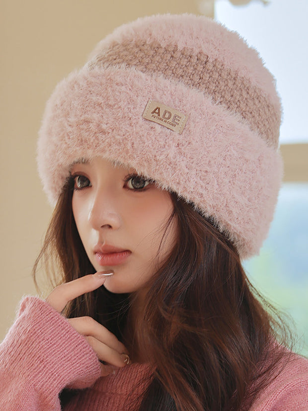 Women Winter Fleece Knitted Warm Hat
