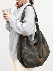 Women Artsy Camouflage Washed Shoulder Bag Crossbody Bag