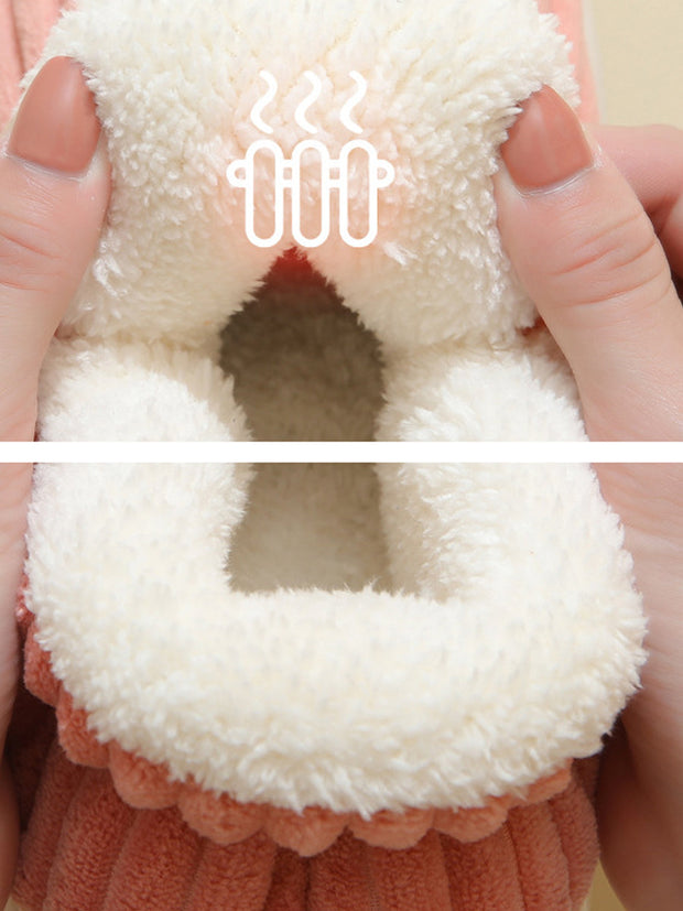 Couple Solid Fleece Warm Winter Indoor Shoes