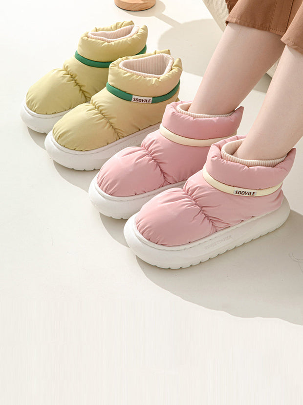 Women Solid Winter Warm Down Shoes
