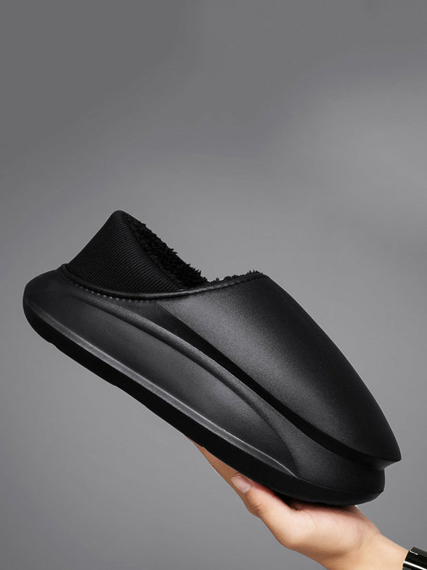 Couple Winter Indoor Solid Fleece-lined Shoes