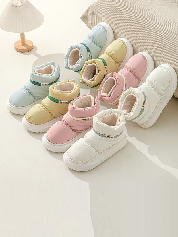 Women Solid Winter Warm Down Shoes
