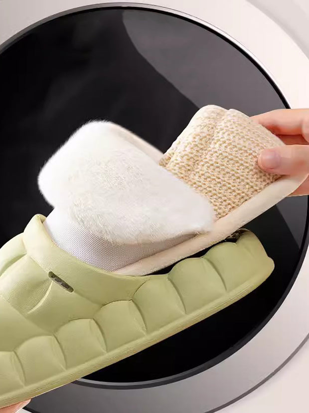 Couple Solid Removable Warm Indoor Slipprs