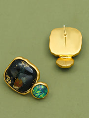 Women Vintage Copper Resin Sliver Earrings