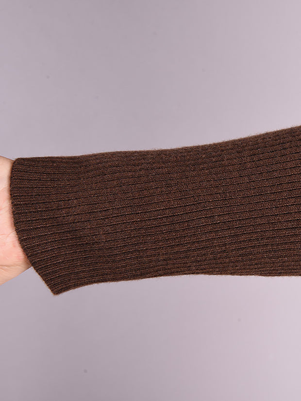 Winterliches, über dem Knie liegendes, plissiertes Pendler-Pulloverkleid 