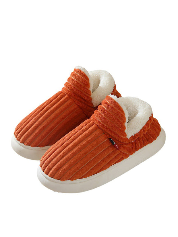 Couple Solid Fleece Warm Winter Indoor Shoes