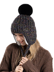 Women Winter Colorful Knitted Hair Ball Hat