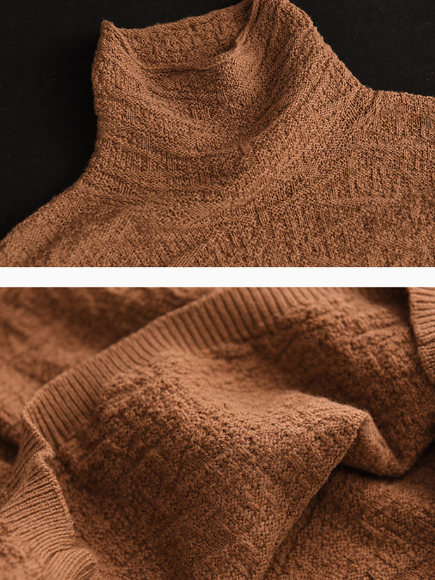 Women Casual Solid Soft Turtleneck Knitted Sweater