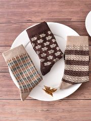 5 Pairs Women Vintage Jacquard Winter Socks