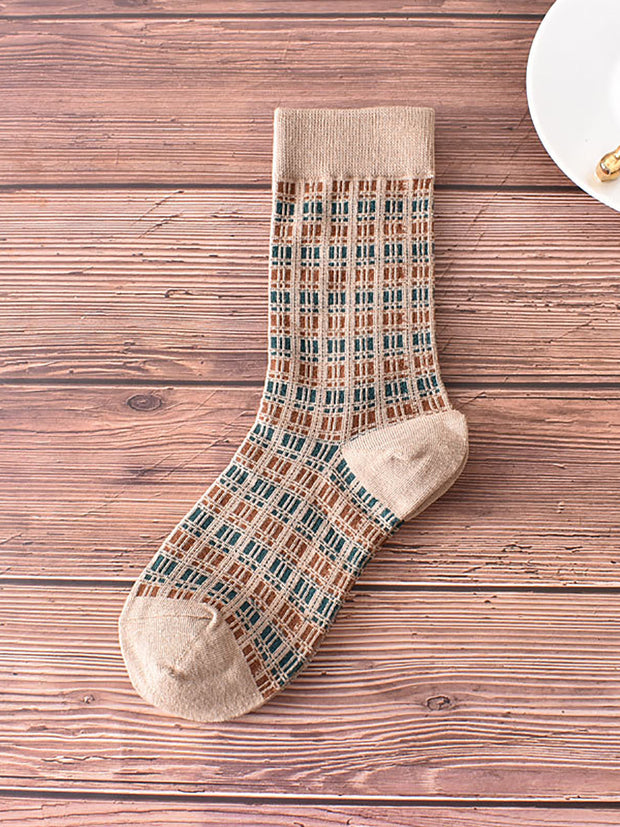 5 Pairs Women Vintage Jacquard Winter Socks