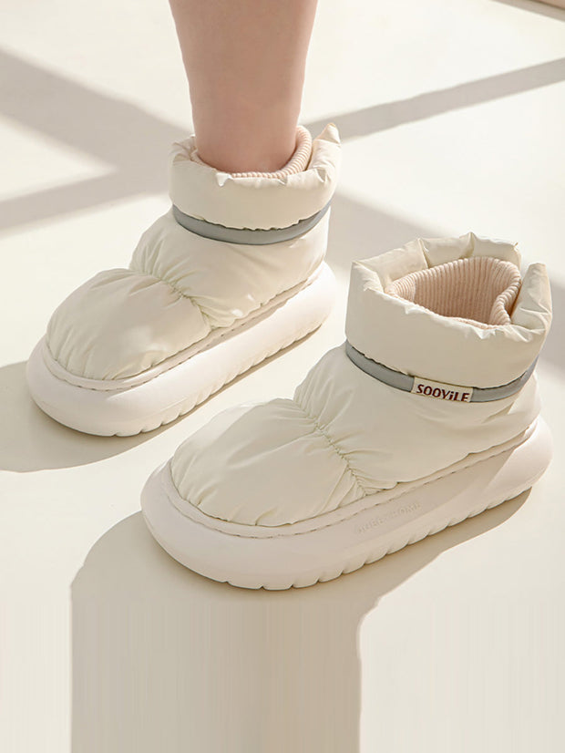 Women Solid Winter Warm Down Shoes
