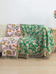 Print Plant Four Season Sofa Throw Boho Throw Blanket