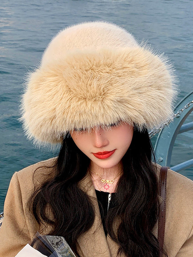 Women Fashion Plush Warm Windproof Hat