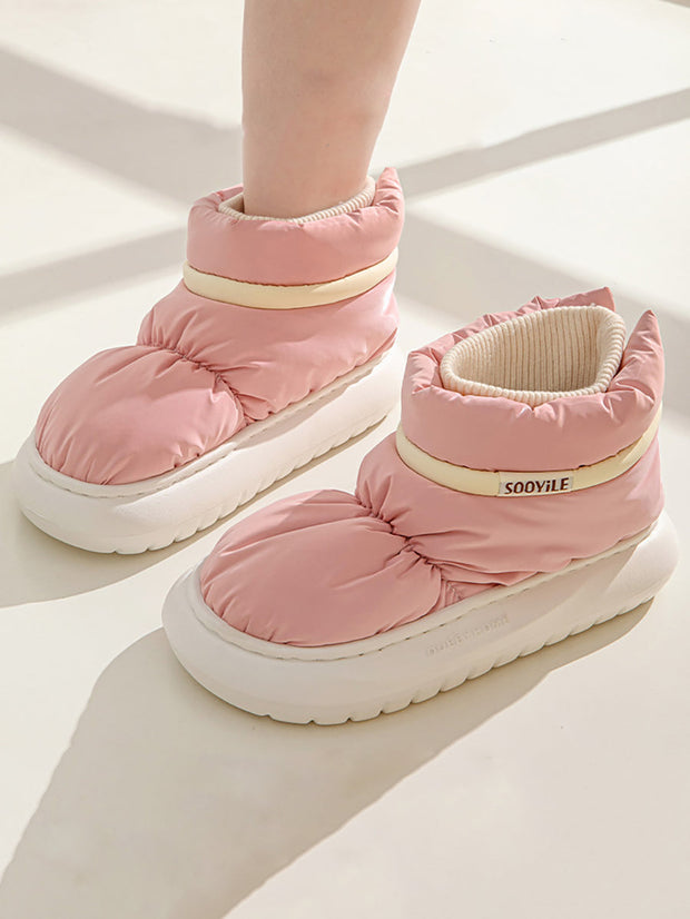 Women Solid Winter Warm Down Shoes