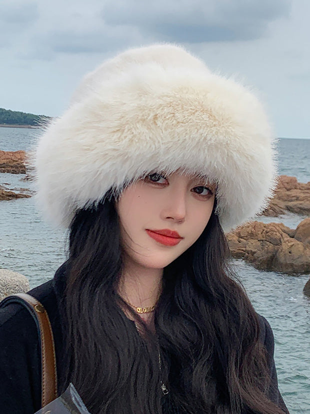 Women Fashion Plush Warm Windproof Hat