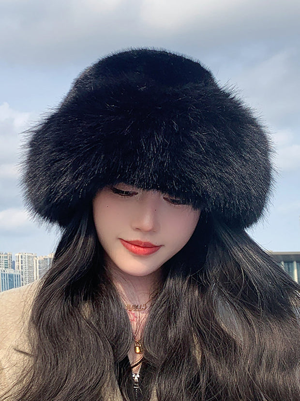Women Fashion Plush Warm Windproof Hat