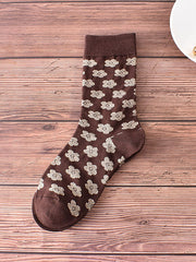 5 Pairs Women Vintage Jacquard Winter Socks