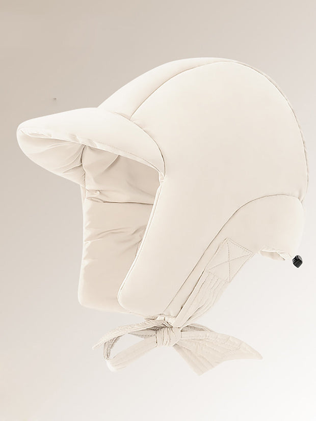 Women Solid Warm Windproof Down Hat