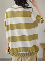 Women Casual Stripe Commute Pullover Shirt