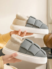 Couple Winter Indoor Colorblock Fleece-lined Shoes