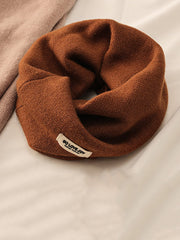 Women Warm Winter Knitted Solid Ear-Hanging Scarf