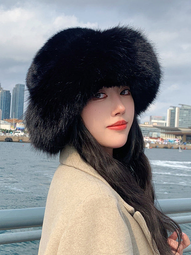 Women Fashion Plush Warm Windproof Hat