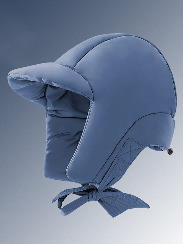 Women Solid Warm Windproof Down Hat