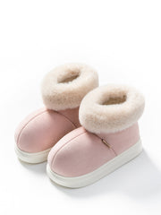 Women Winter Plush Spliced Solid Warm Shoes