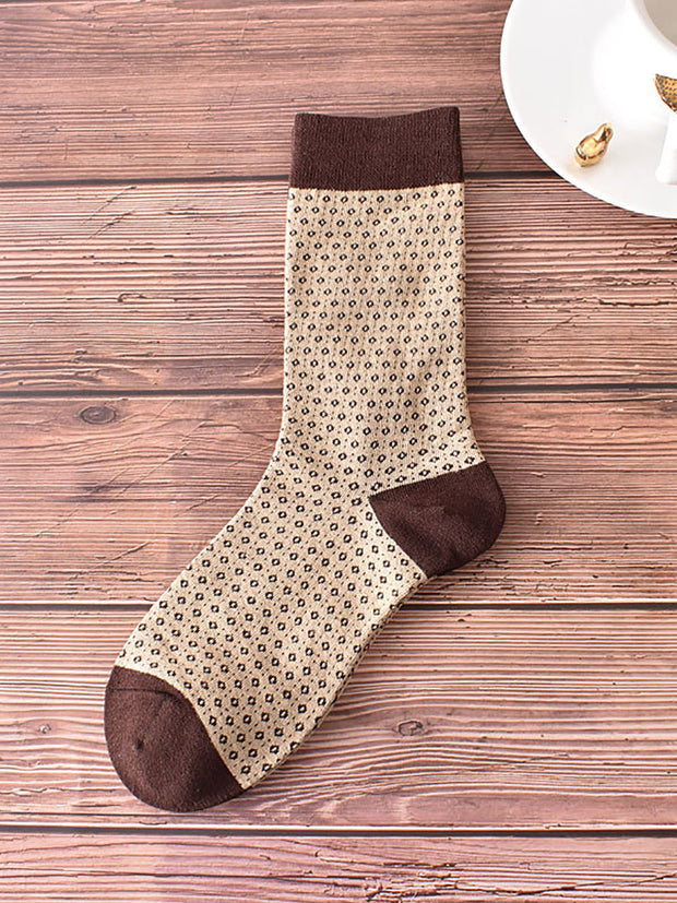 5 Pairs Women Vintage Jacquard Winter Socks