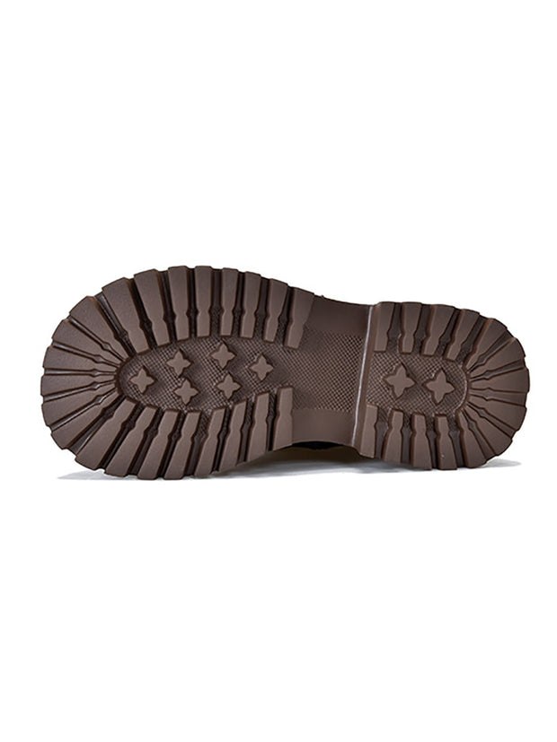 Women Vintage Leather Fleece-lined Platform Boots